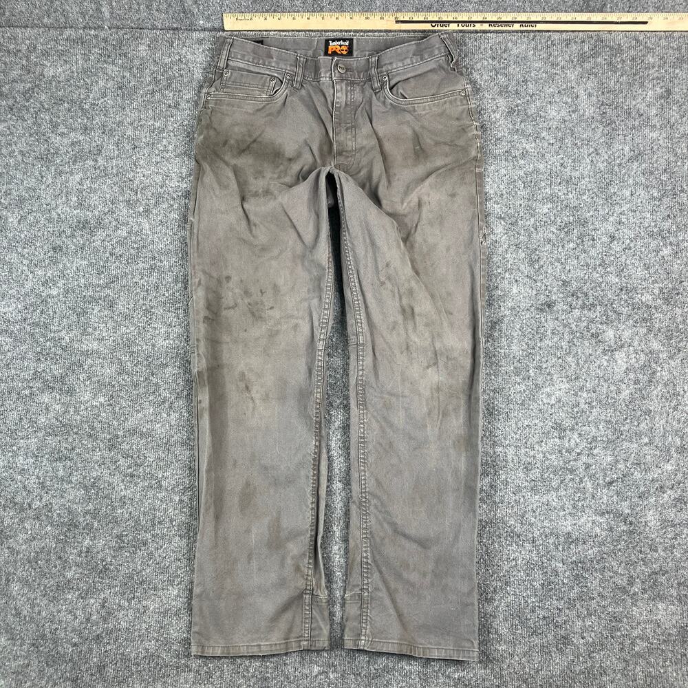 Timberland PRO Pants Mens Size 34x32 Gray Workwear Utility Distressed Canvas